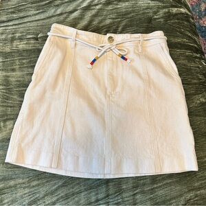 Madewell Women’s Cotton A-Line High Waisted Skirt with Tassel Belt Size 4